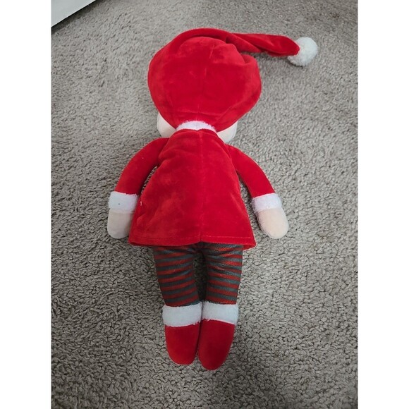 MeToo Sleeping Angela Red Christmas Dress Santa Hat Plush Doll 14” Kids Toys - Picture 4 of 5